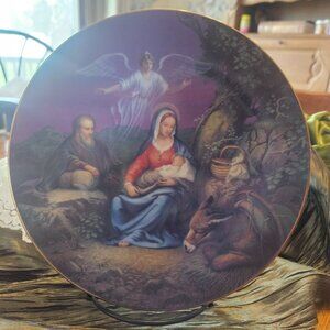Rest On The Flight Into Egypt, Decorative Plate, Bradford Exchange, Jesus Birth